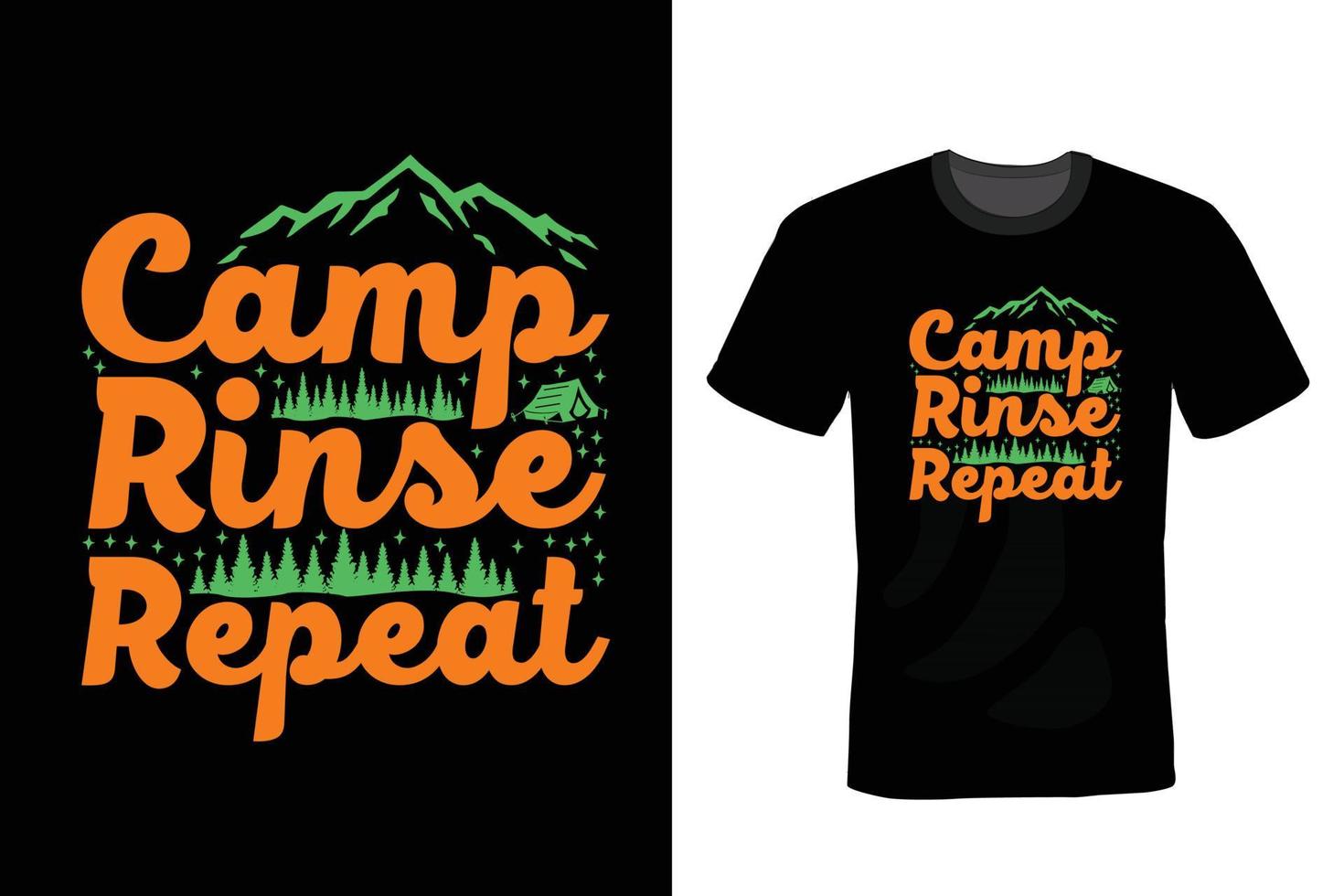 camping t-shirt ontwerp, vintage, typografie vector