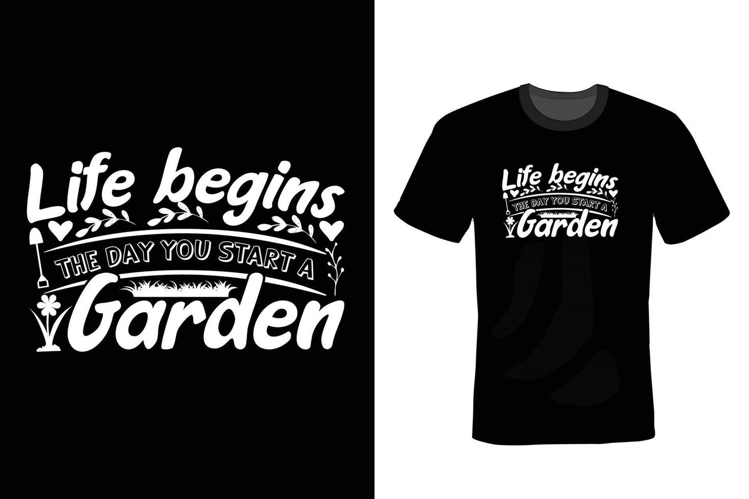 tuin t-shirt ontwerp, vintage, typografie vector