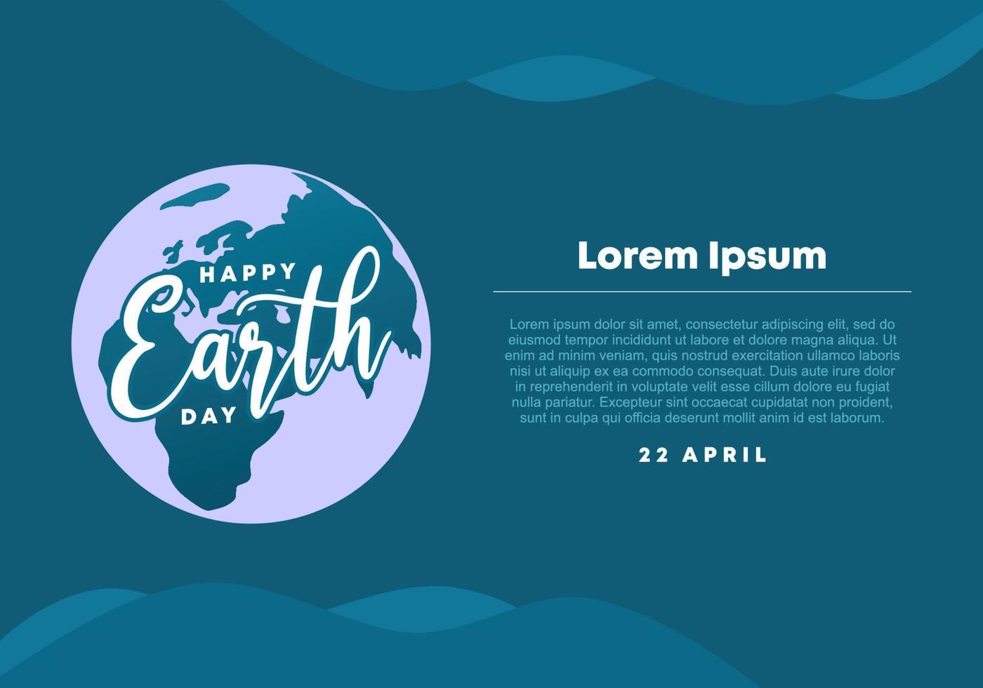 aarde dag achtergrond banner poster met globe op blauwe kleur. vector