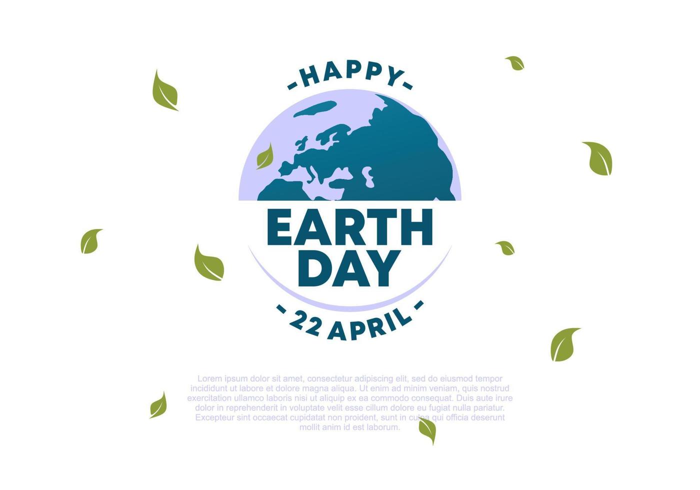 happy earth day banner poster met blue globe viering op 22 april. vector