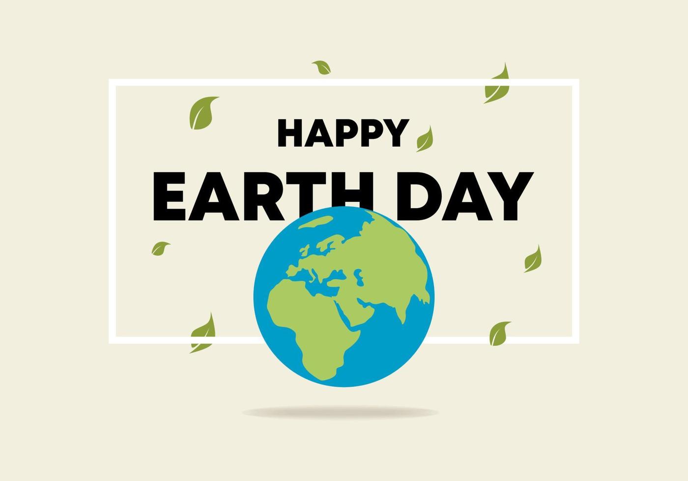 happy earth day banner poster met globe viering op 22 april. vector