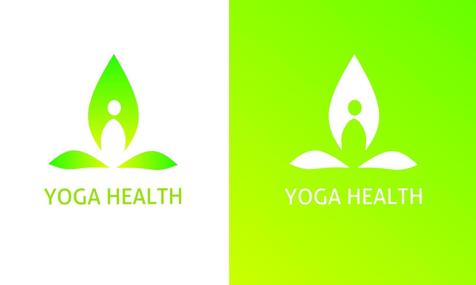 sjabloon logo yoga gezondheid groene kleur vector