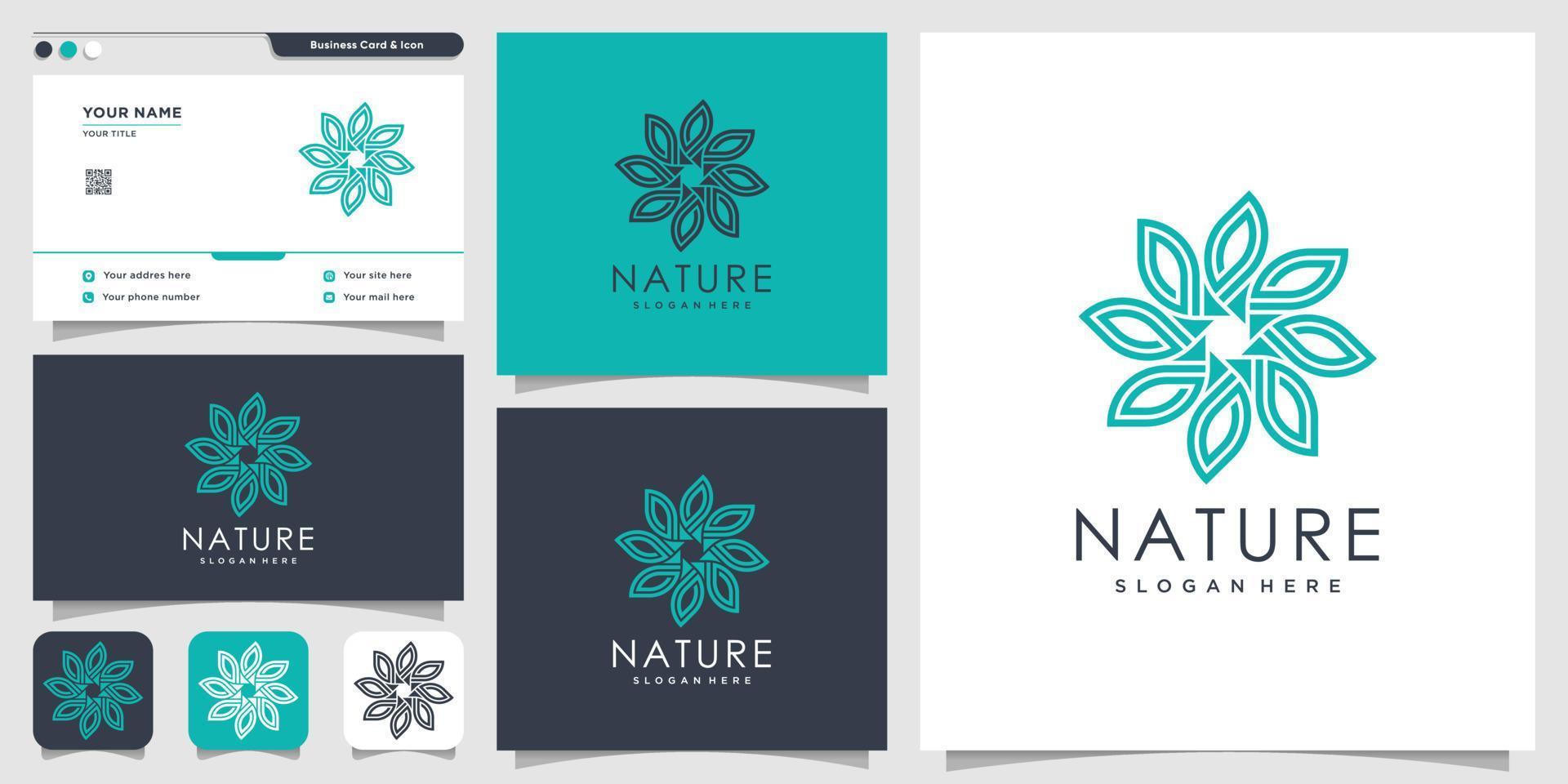 bloem logo met moderne concept premium vector