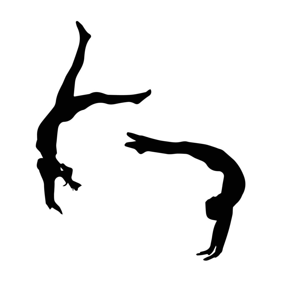 vrouwelijke gymnastiek silhouet vector