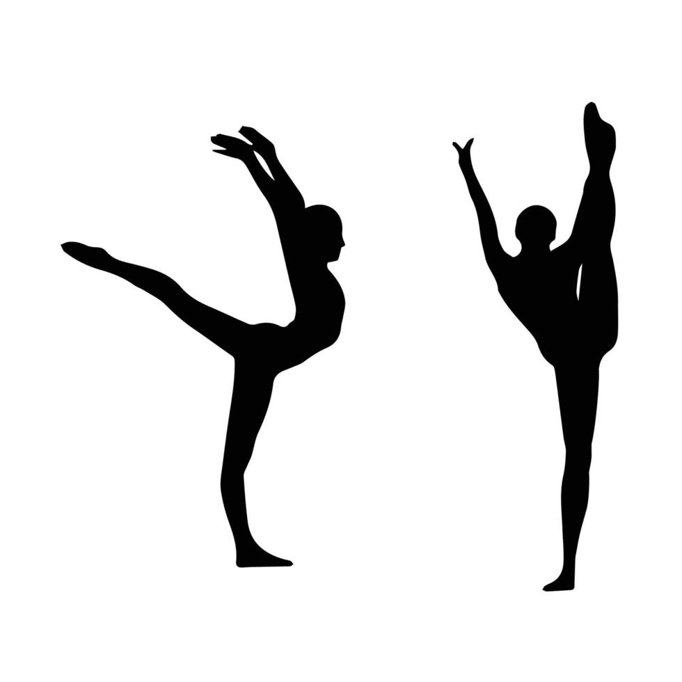 vrouwelijke gymnastiek silhouet vector