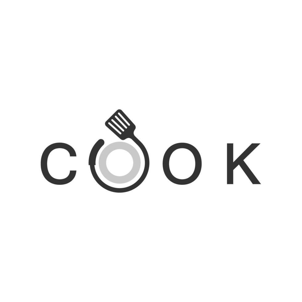 koken typografie logo voor café en restaurant vector