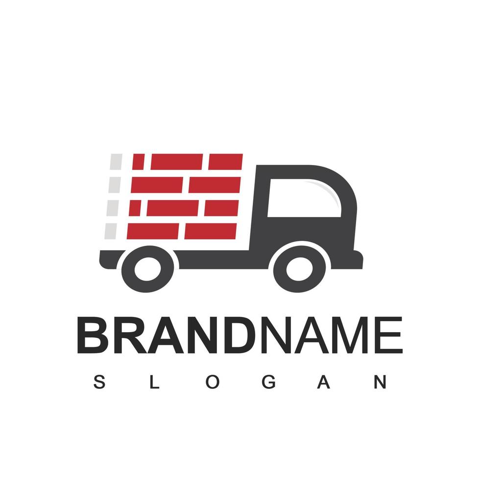 vrachtwagen bouwer logo bouwbedrijf symbool vector