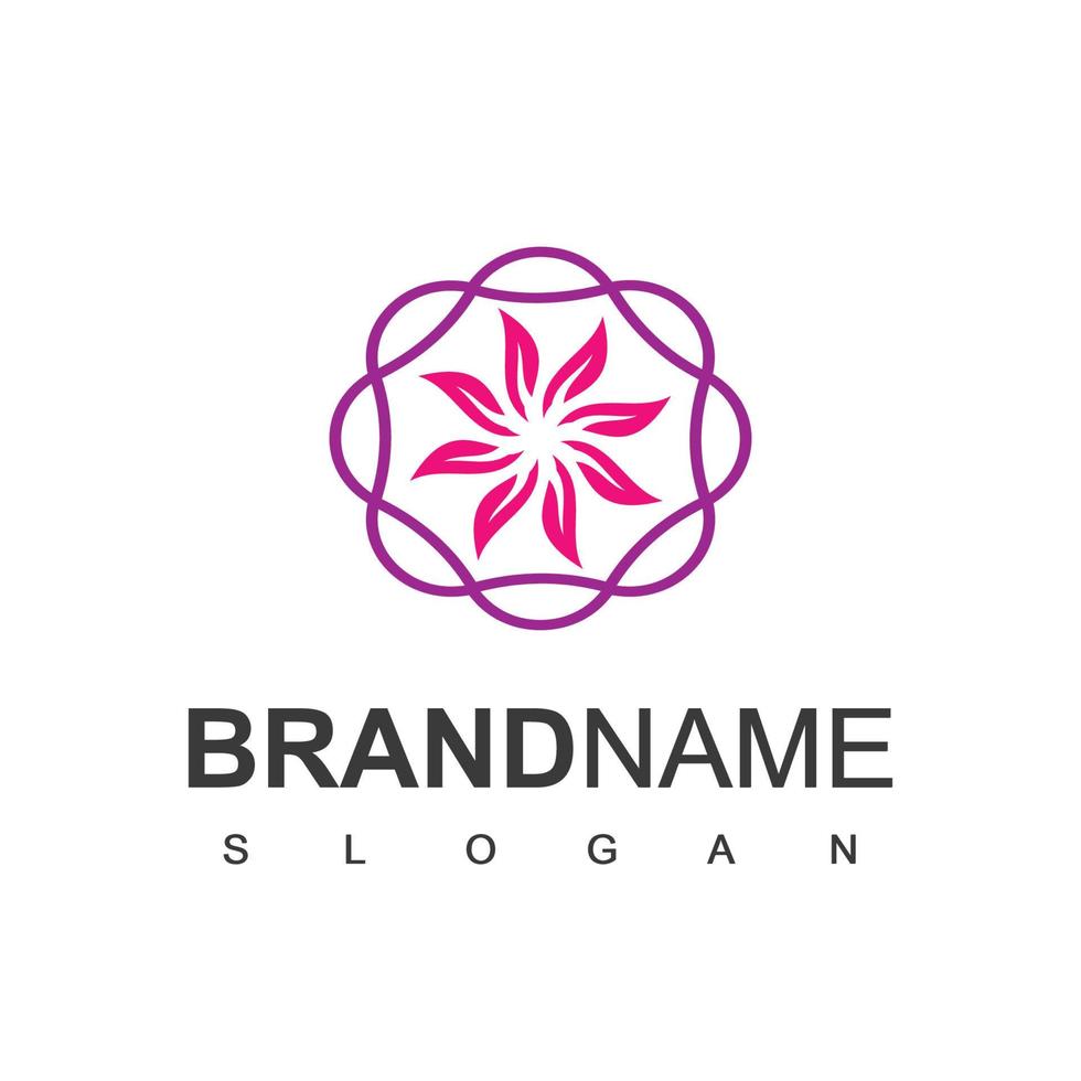 bloem logo sjabloon, schoonheidssymbool vector