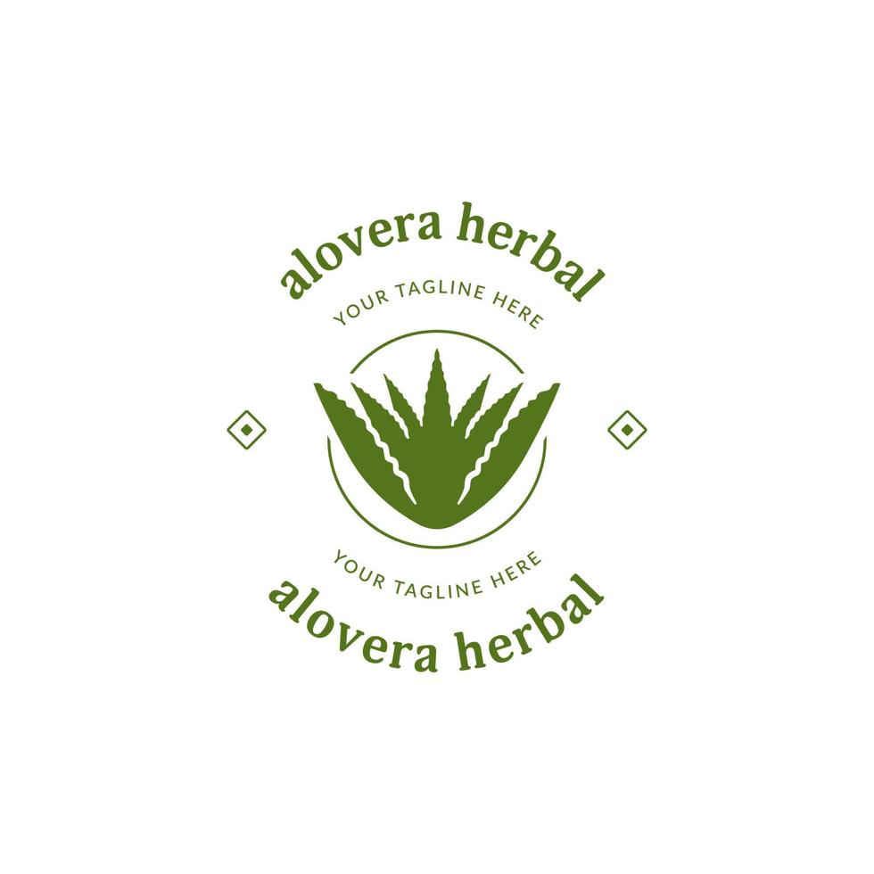 natuur kruidenplant aloevera eenvoudig logo pictogram symbool vector