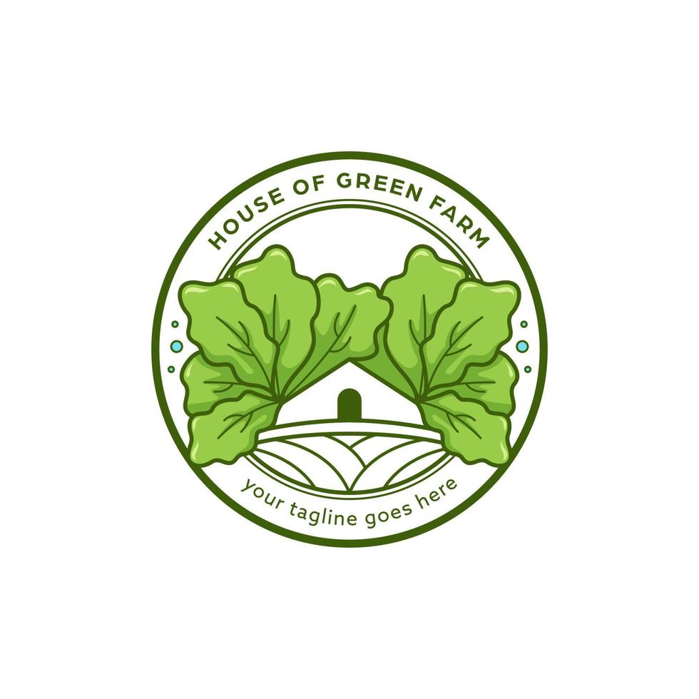 huis van boerderij landbouw logo pictogram ronde monoline lijn badge embleem vector