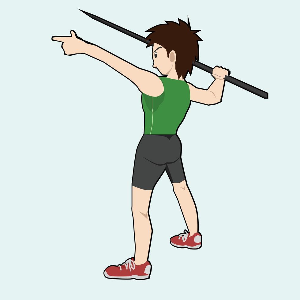 vector en illustratie van sport icoon op geïsoleerde lichtblauwe achtergrond. sportevenement van speerwerpen.