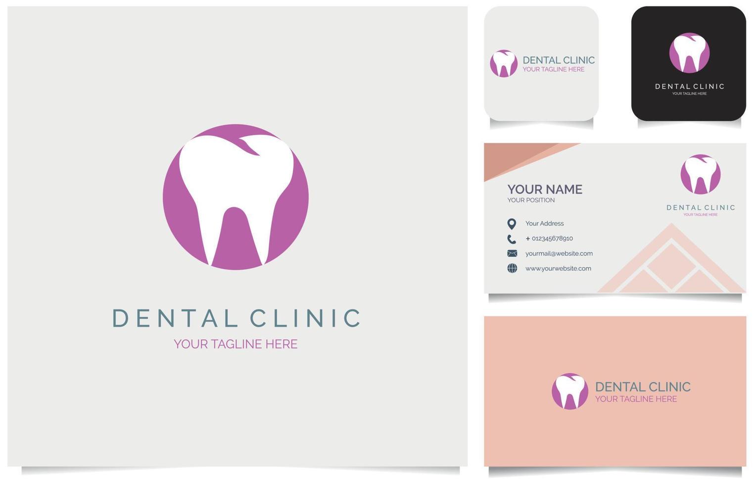 tandheelkundige kliniek logo sjabloonontwerp voor merk of bedrijf en andere vector