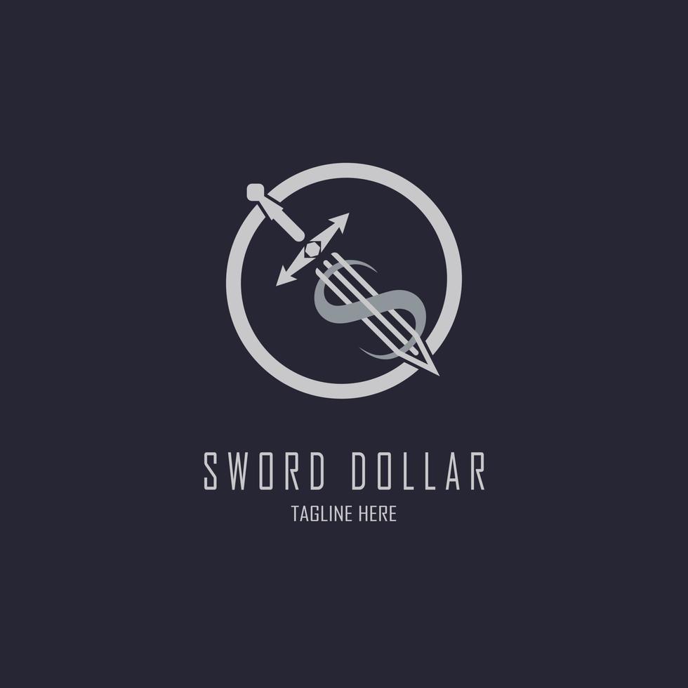 zwaard dollar letter s logo sjabloon ontwerp vector voor merk of bedrijf en andere