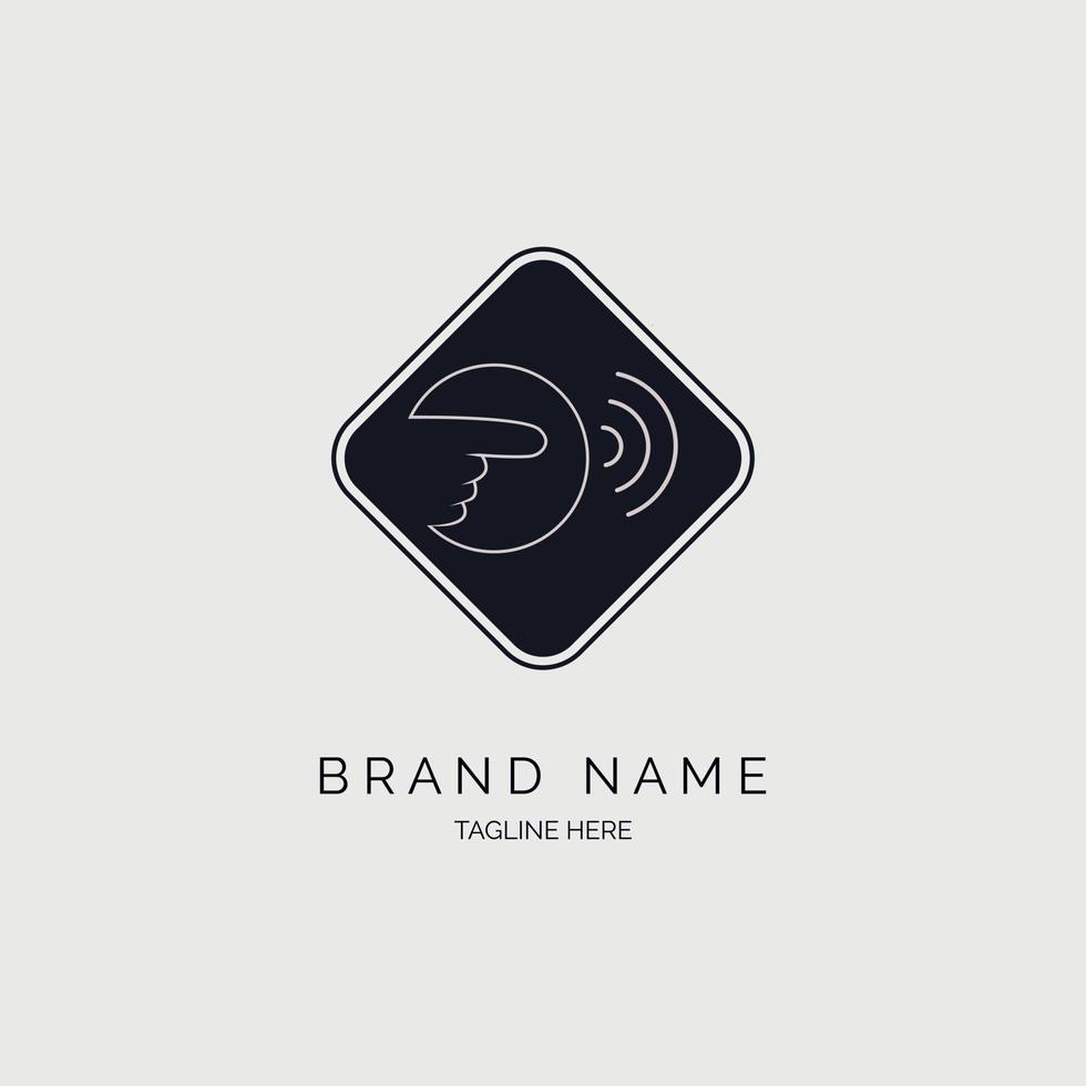 hand vinger wifi lijn stijl logo ontwerp sjabloon vector voor merk of bedrijf en andere