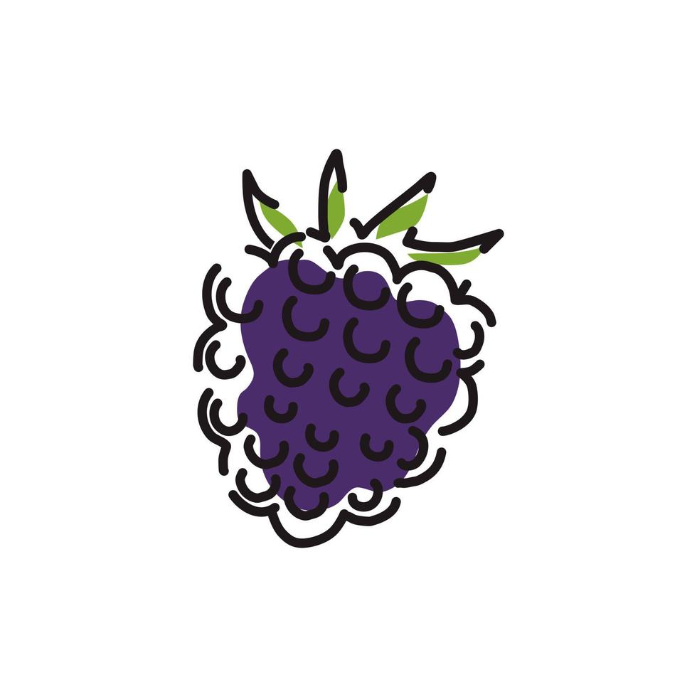 sappige blackberry-pictogram op een witte geïsoleerde achtergrond. vectorillustratie. vector