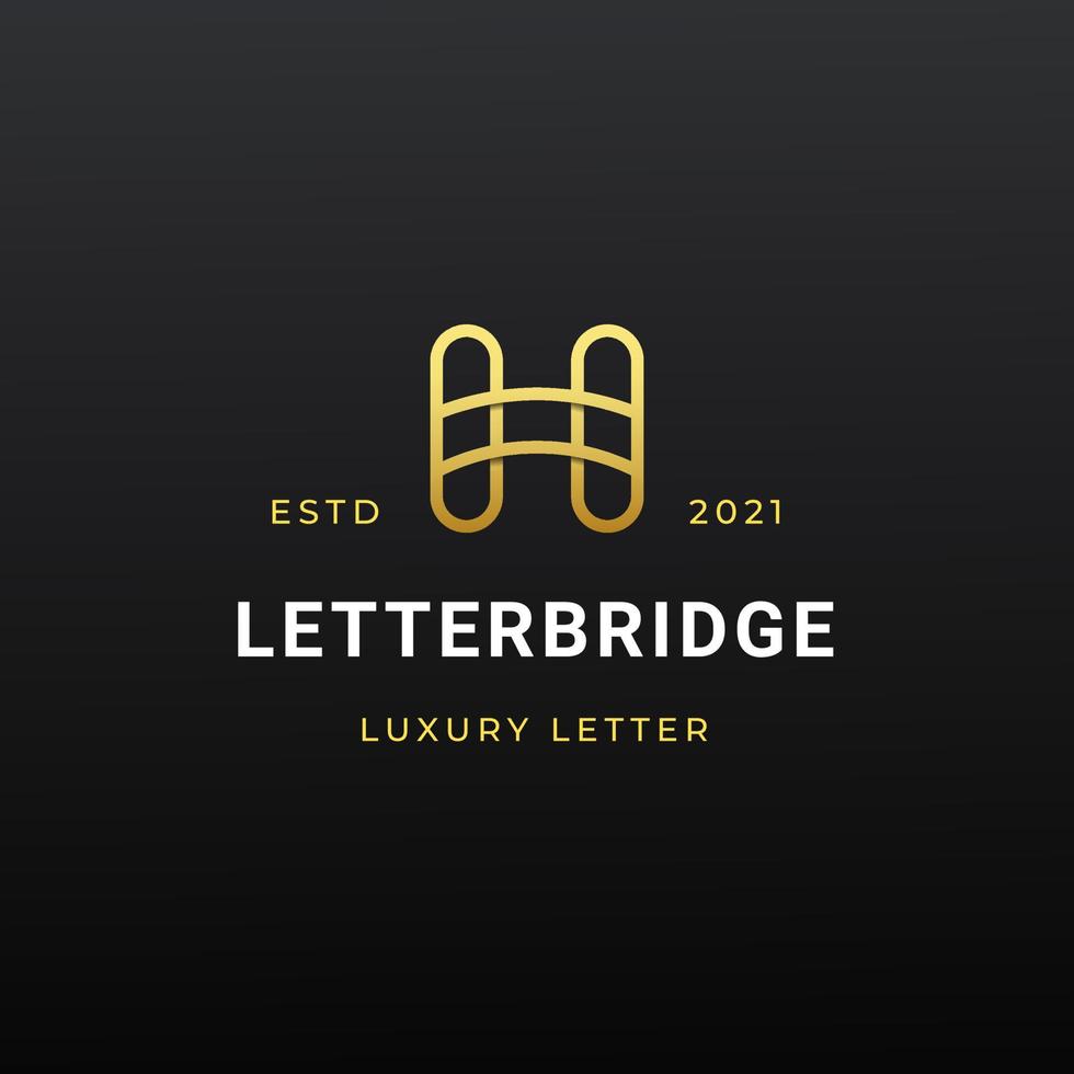 letters h lijn logo ontwerp. lineair minimaal stijlvol embleem. luxe elegant vectorelement. premium bedrijfslogo. grafisch alfabetsymbool voor bedrijfsidentiteit vector