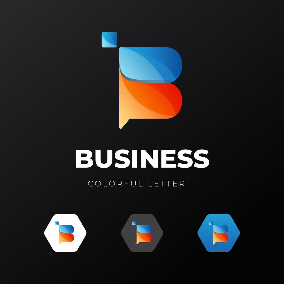 letter b logo sjabloonontwerp met gradiënt variatie concept modern vector