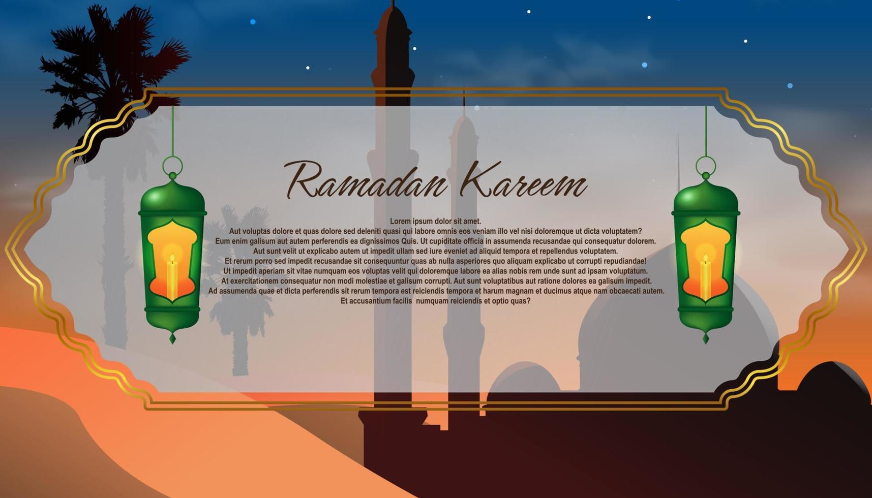 vector illustratie ramadan banner, goed voor ramadan promotie product, ramadan evenement, ramadan wenskaart, afdrukken enz.