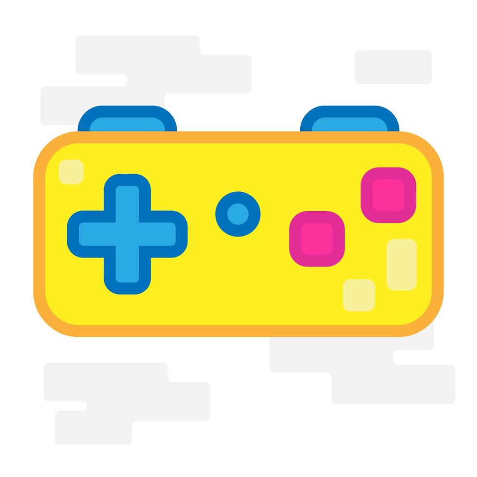 schattige gele joystick-gamepad vector