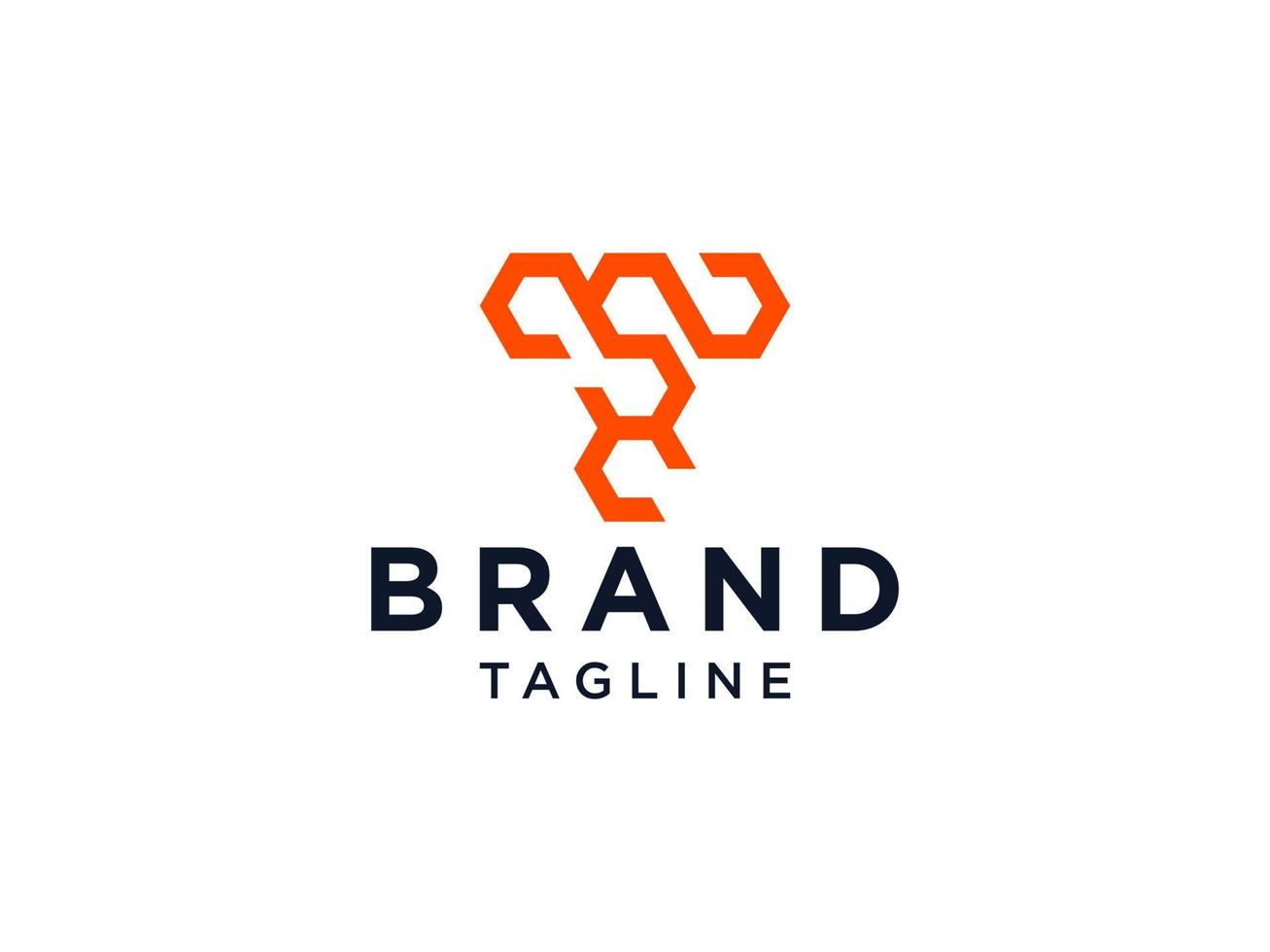 abstracte eerste letter t-logo. oranje lineaire afgeronde stijl geïsoleerd op een witte achtergrond. bruikbaar voor bedrijfs- en technologielogo's. platte vector logo ontwerpsjabloon element