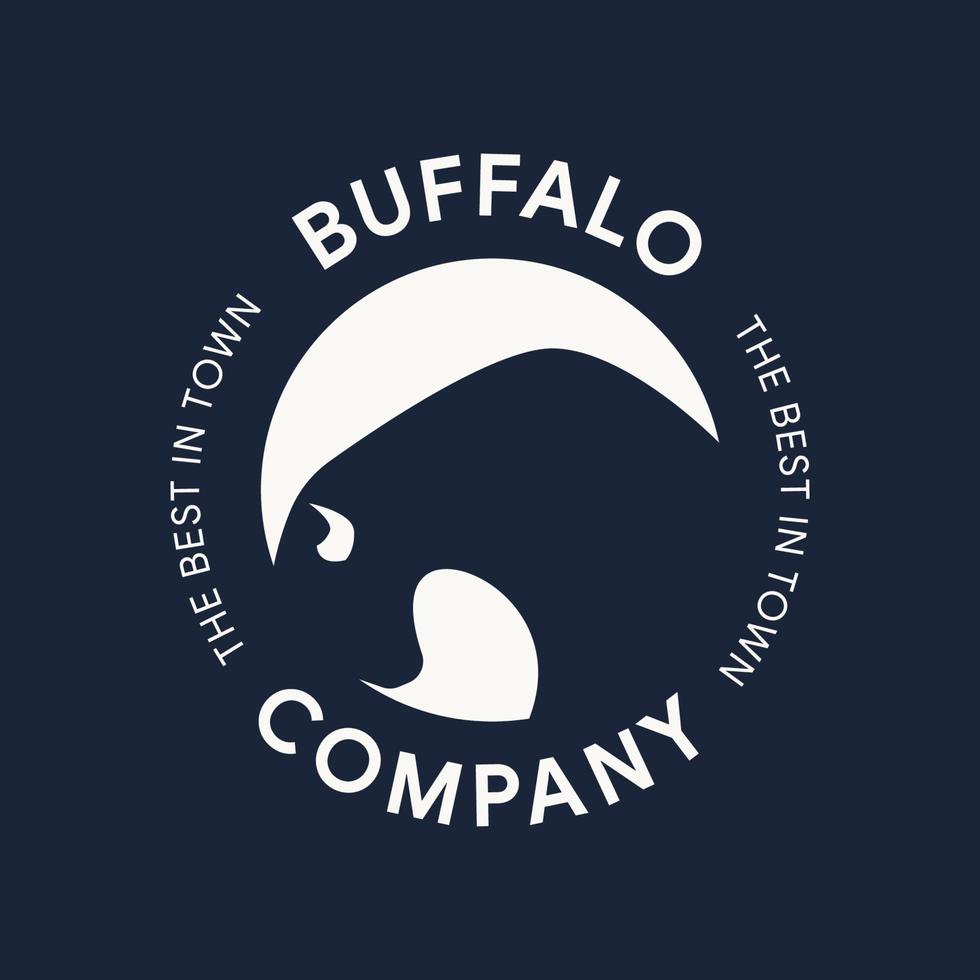 eenvoudig buffel logo concept sjabloon vector