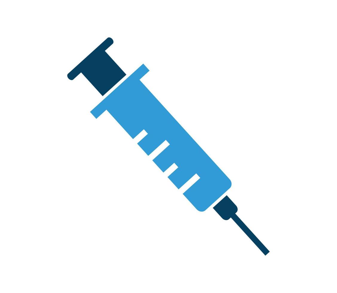 spuit en vaccin pictogram vlakke stijl illustratie vector