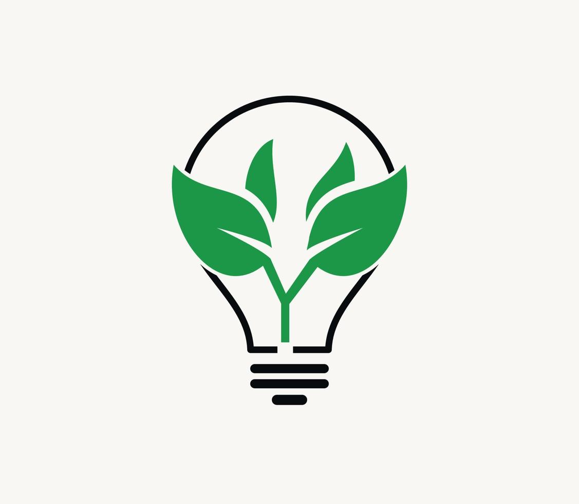 lamp ecologie pictogram vector logo sjabloon