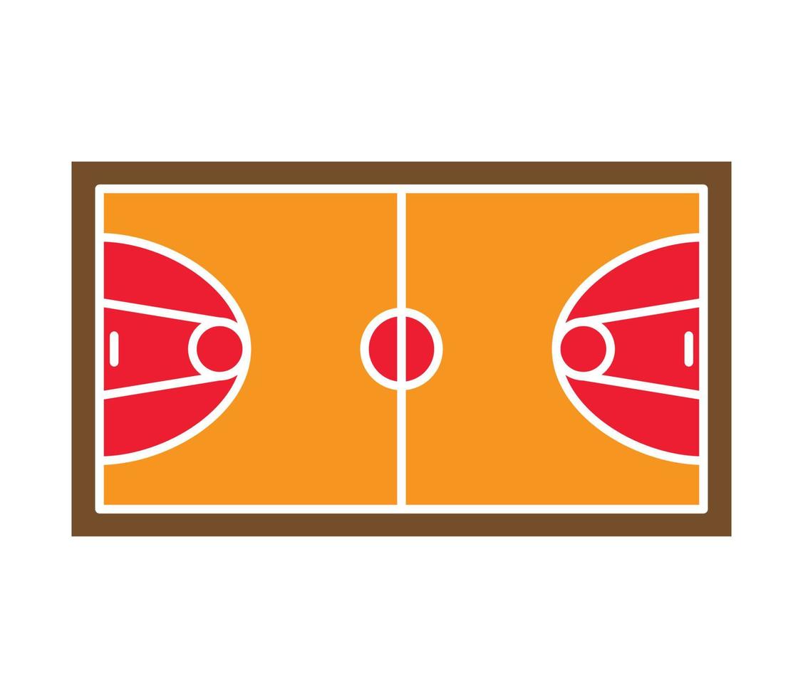 basketbalveld veld pictogram vector logo ontwerpsjabloon