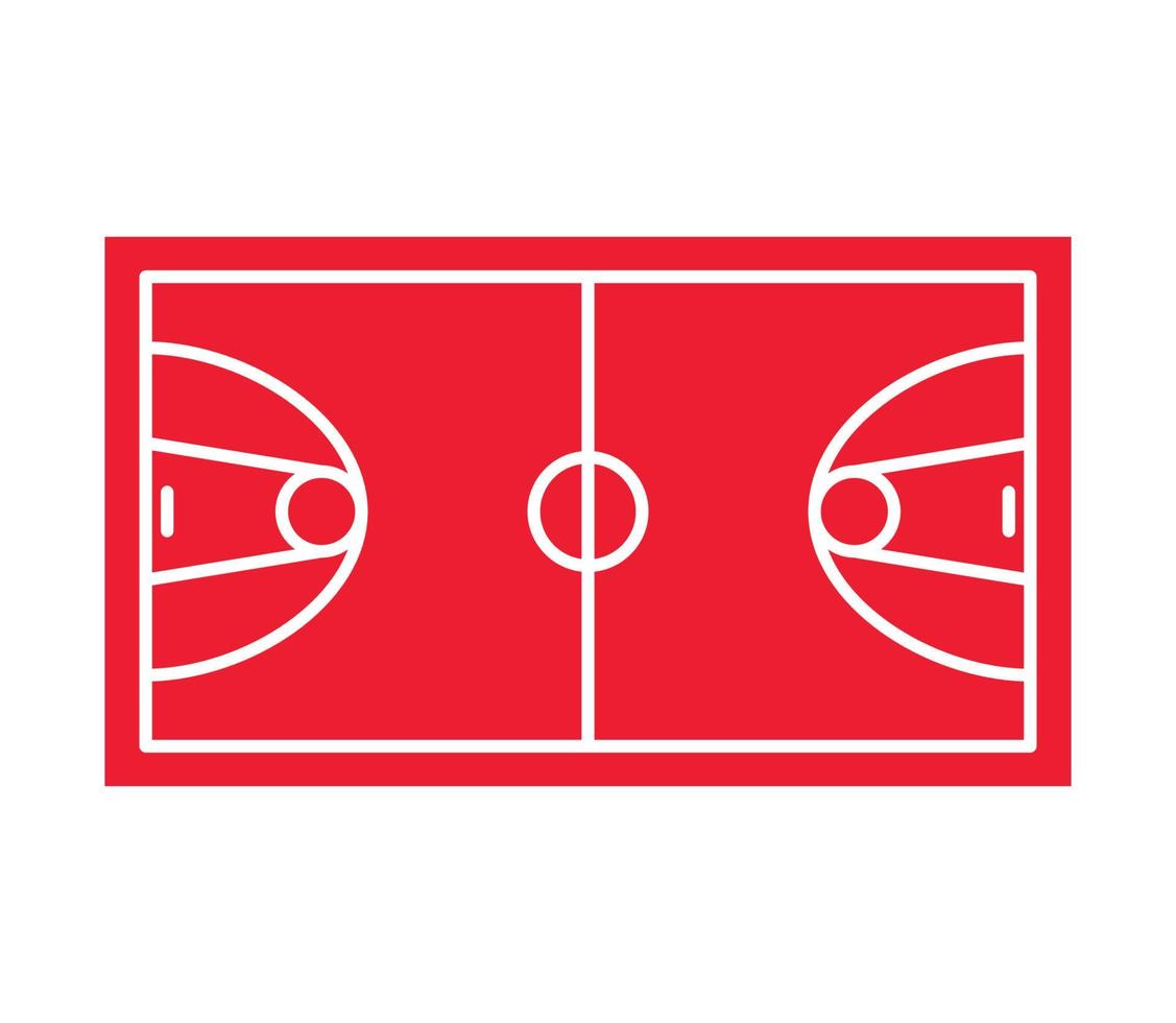 basketbalveld veld pictogram vector logo ontwerpsjabloon