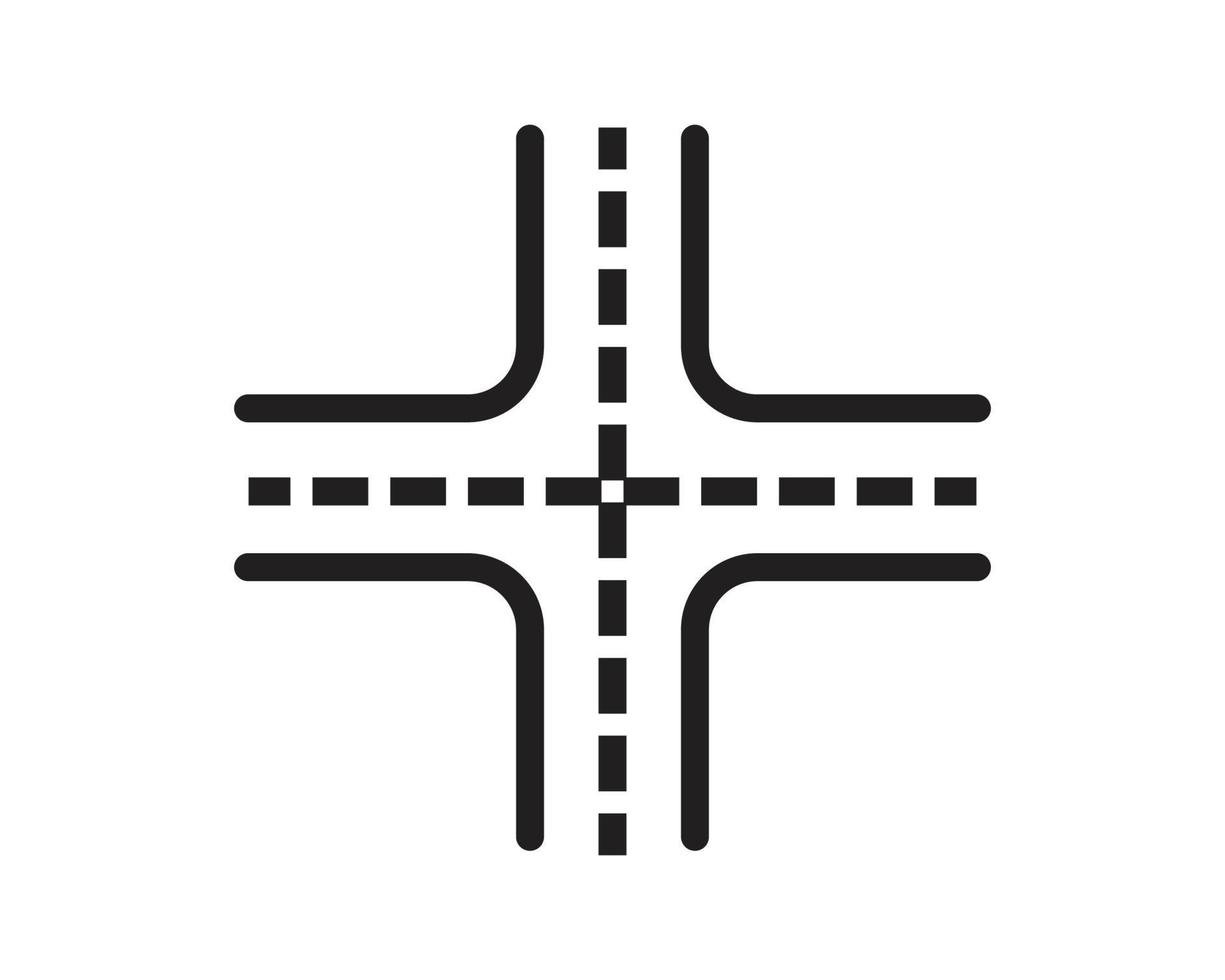 kruising weg pictogram ontwerp vlakke stijl vector
