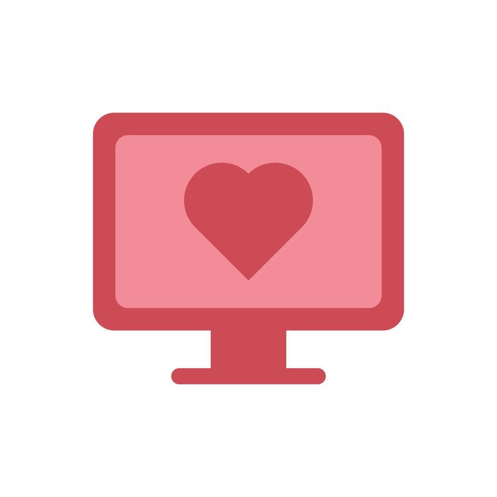 pc-scherm met hartpictogram. dating website vector