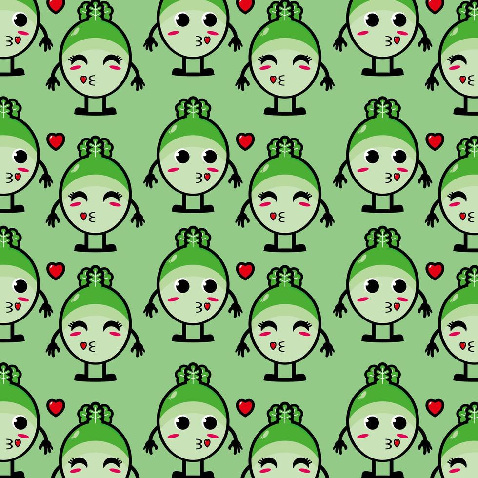 leuke grappige cartoon karakter kool op groene background.vector cartoon kawaii karakter illustratie ontwerp op wallpaper vector