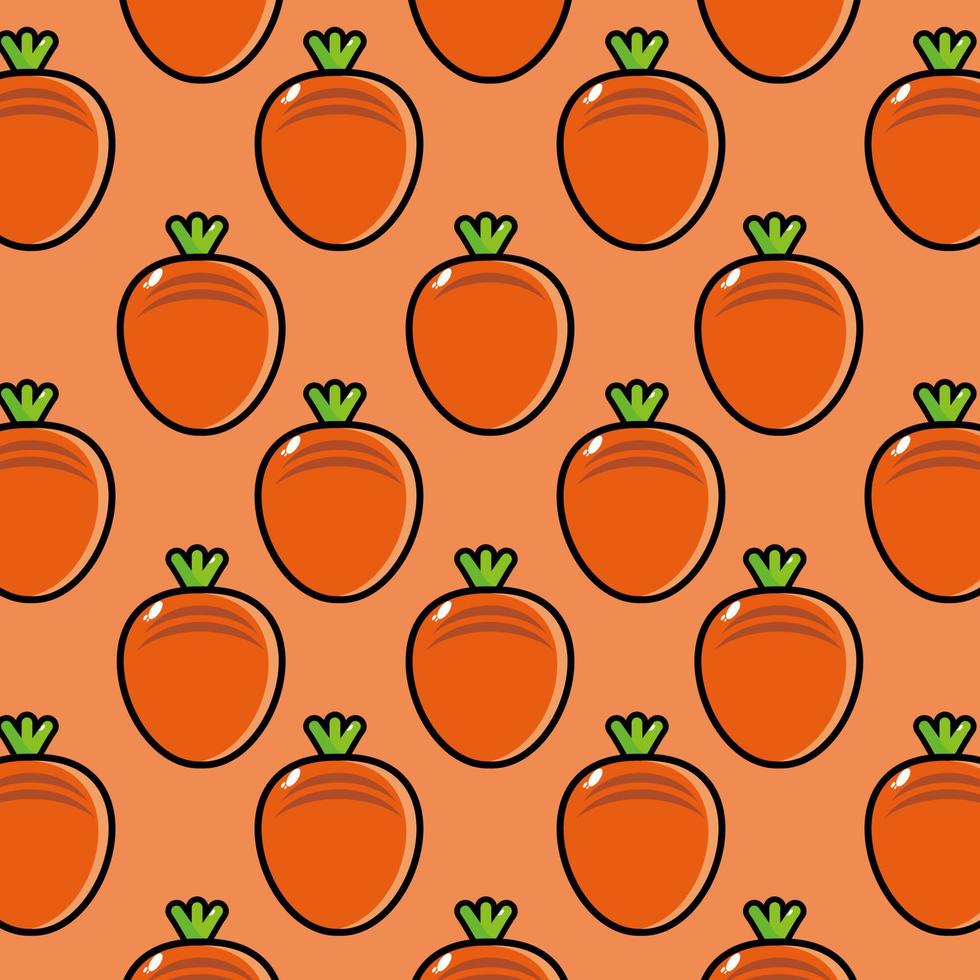 leuke grappige cartoon karakter wortel op oranje background.vector cartoon kawaii karakter illustratie ontwerp op wallpaper vector