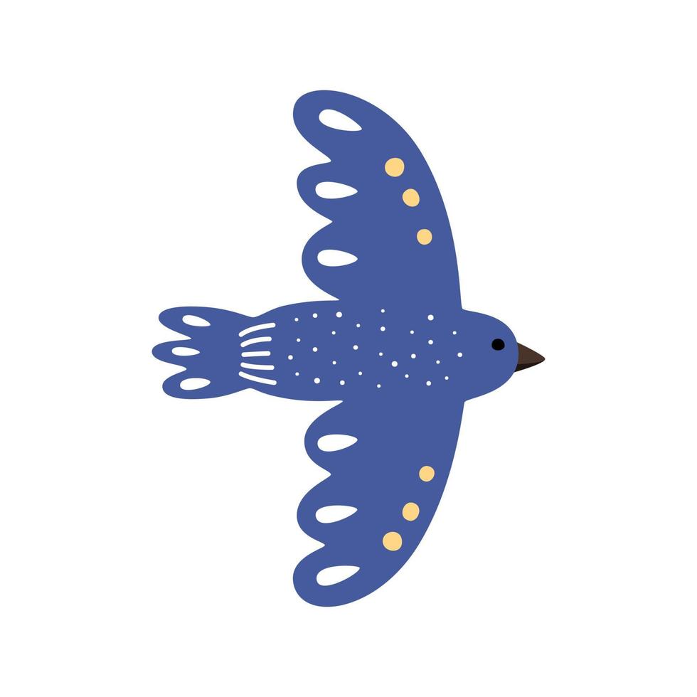 blauwe vogel tijdens de vlucht plat. vectorillustratie van een duif van Oekraïne. vector