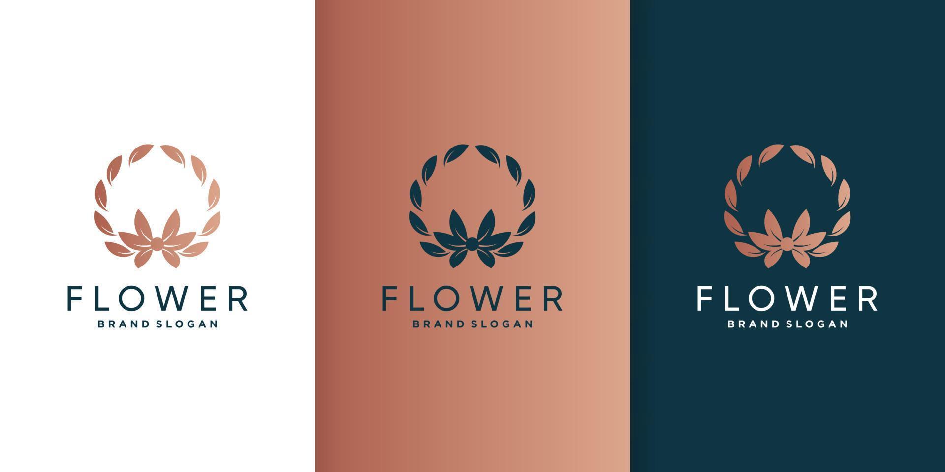 bloem logo met creatieve gradiënt abstract concept premium vector