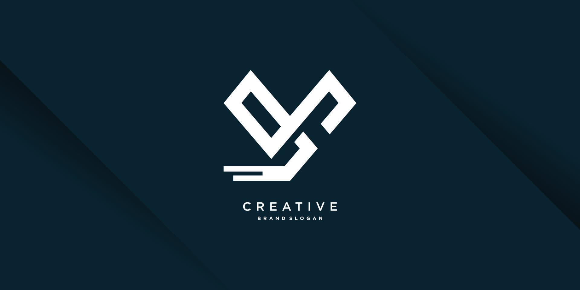 letter logo eerste y met creatief uniek concept premium vectordeel 6. vector