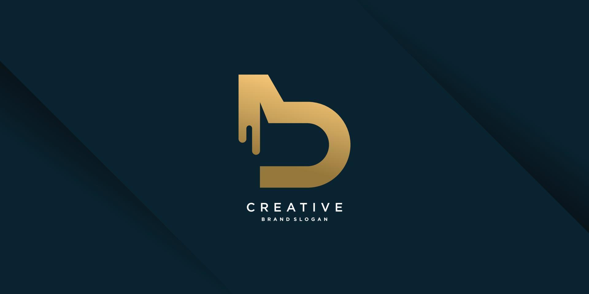 letterlogo met initiaal b, met modern creatief concept premium vectordeel 1 vector