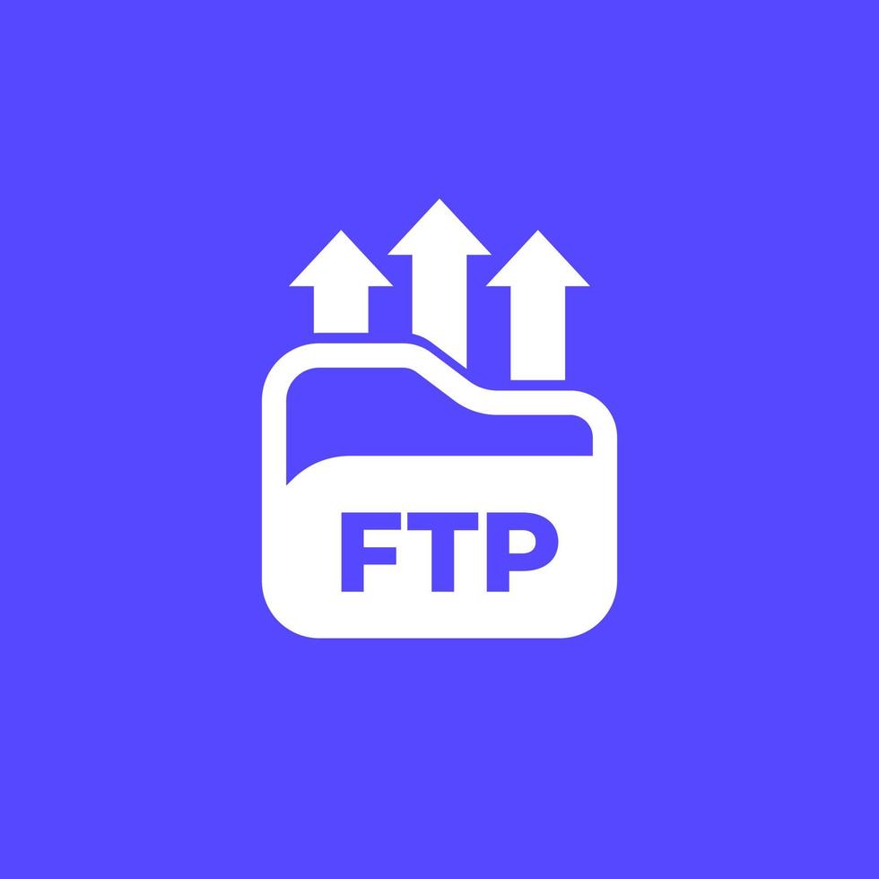 ftp-pictogram, uploaden naar server vector