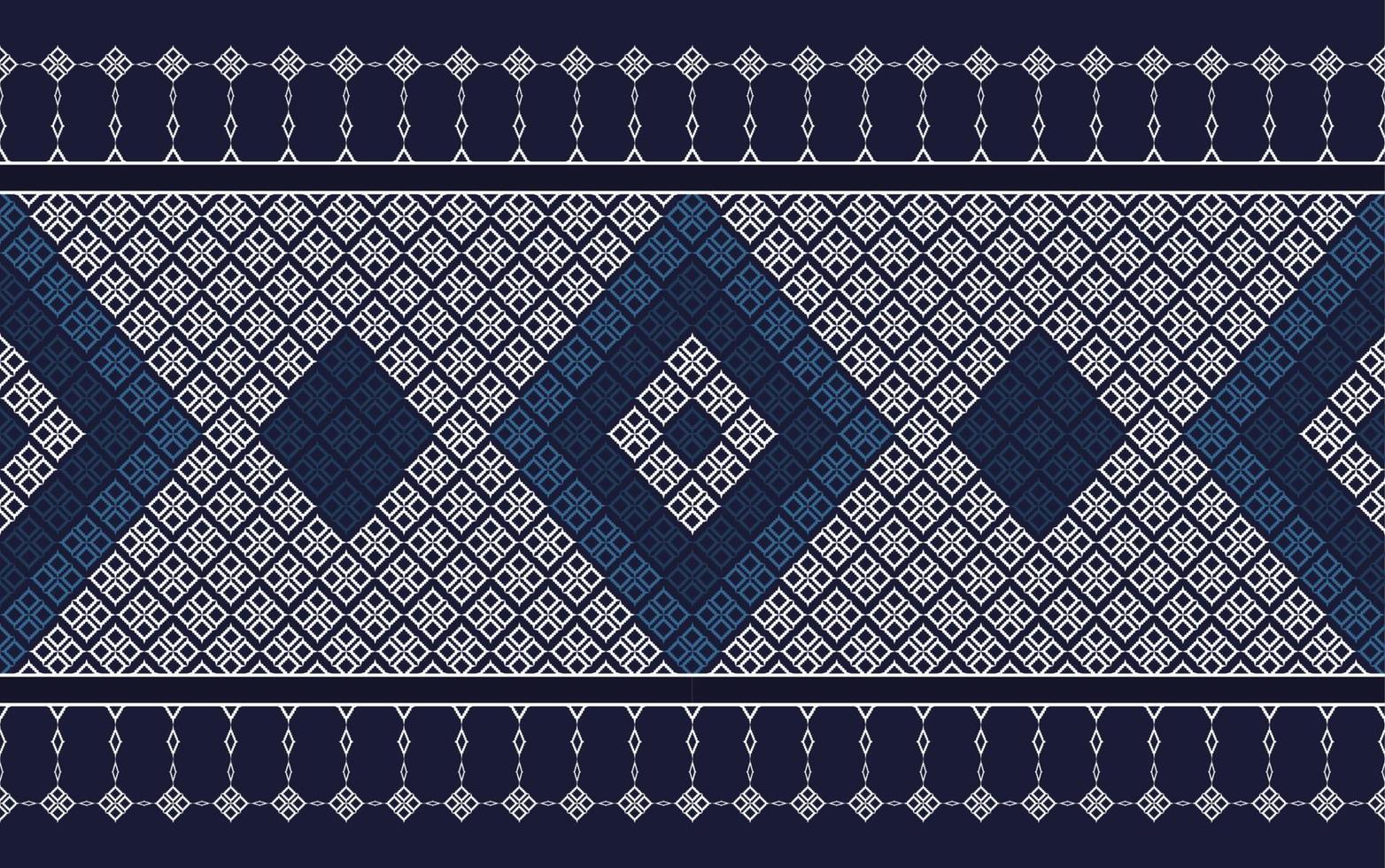 ikat geometrische traditionele stijl met blauwe kleur naadloze patroon achtergrond. gebruik voor stof, textiel, decoratie-elementen. vector