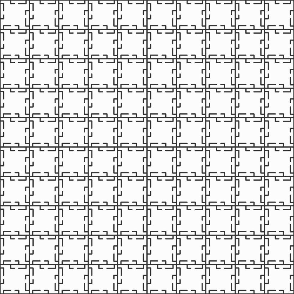 zwart-wit zwart-wit kleur geometrische lijn raster puzzel mesh naadloze patroon achtergrond. gebruik voor stof, textiel, hoes, decoratie-elementen, verpakking. vector