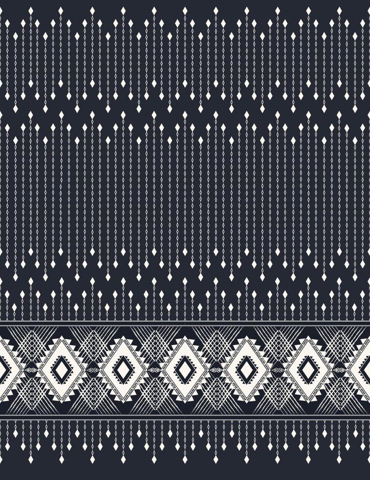 abstracte traditionele ikat donker blauwe kleur geometrische vorm naadloze patroon achtergrond. gebruik voor stof, textiel, decoratie-elementen, verpakking. vector