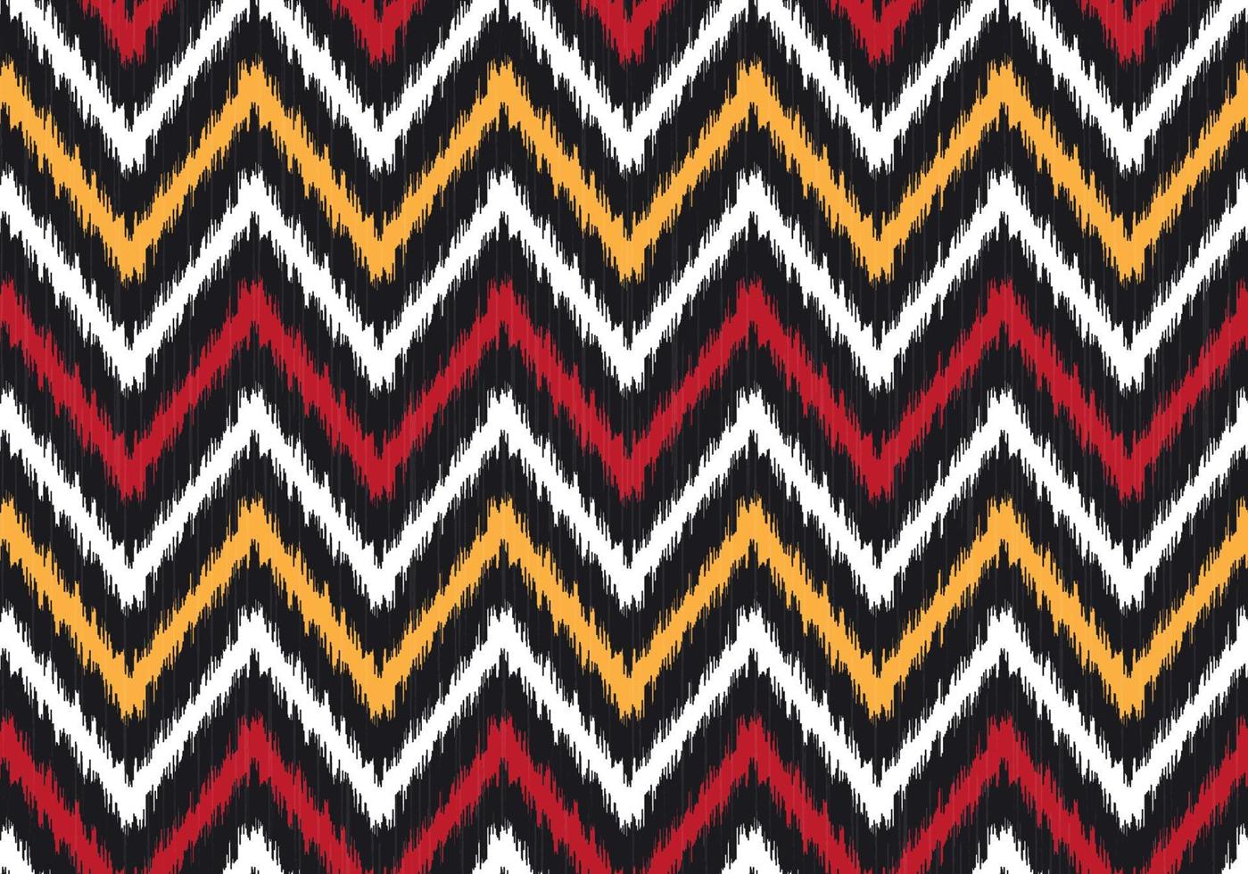 moderne ikat zig zag of chevron geometrische vorm met rode, gele naadloze patroon achtergrond. gebruik voor stof, textiel, decoratie-elementen. vector