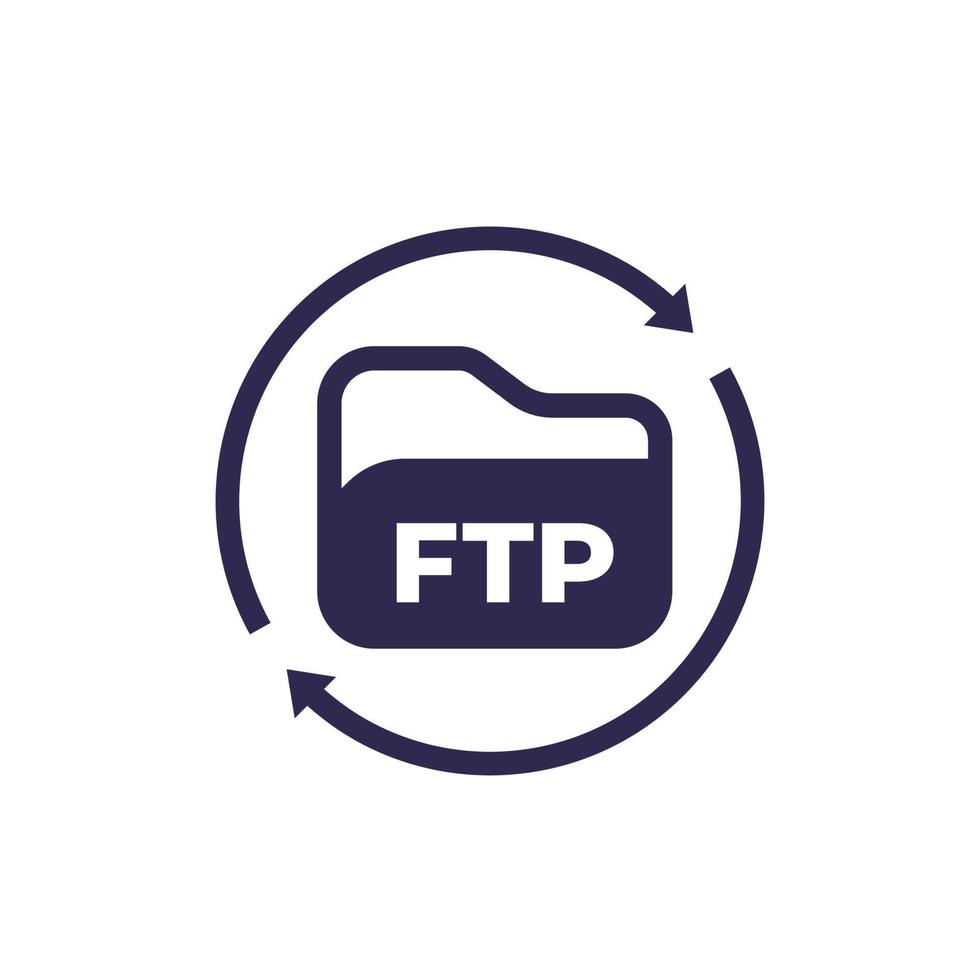 ftp-pictogram, overbrengen, uploaden naar server vector