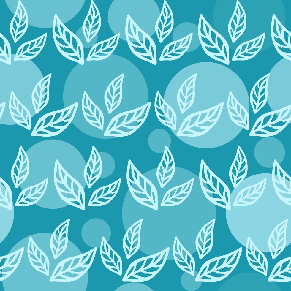 abstract mint blauw bloemen naadloos patroon. cirkel geometrische vormen achtergrond. eenvoudige stofafdruksjabloon. doodle tekening afbeelding. vector