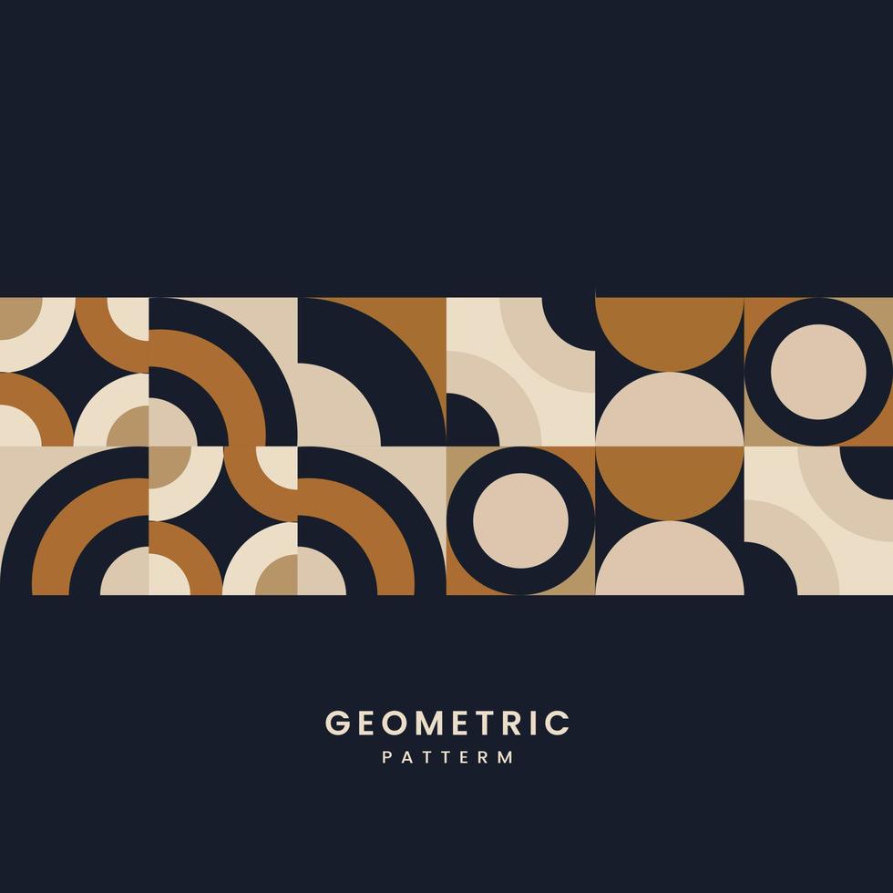 moderne geometrische vormen geconstrueerd sjablonenontwerp met tekst. abstracte textuur met gekleurde geometrische vormen, donkerbruin, crème, zwart gebruikt in posterkunst, omslagontwerp, vector, illustratie vector