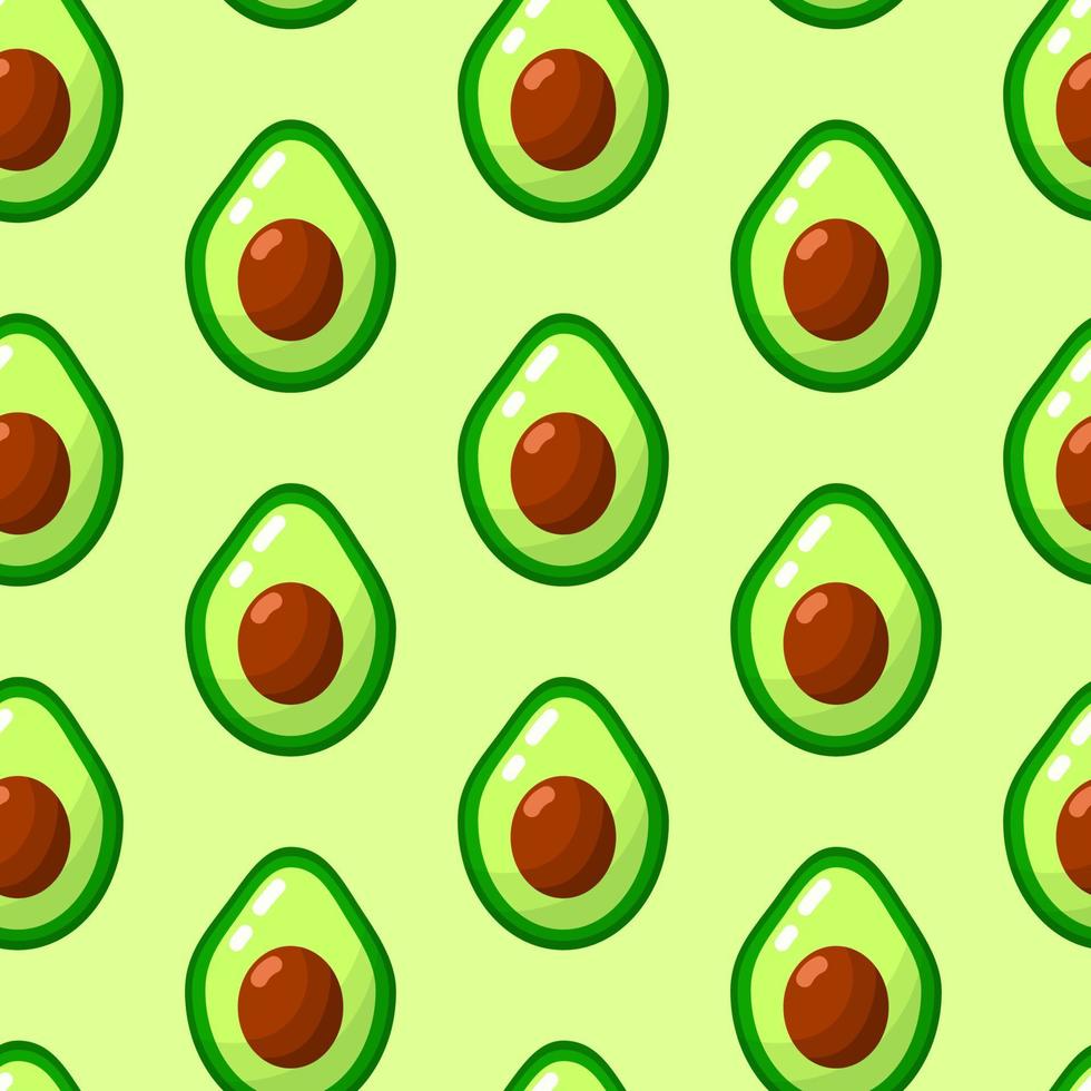 avocado plantaardig naadloos patroon. cartoon platte gezonde voeding achtergrond. groen biologisch natuurproduct. leuke eenvoudige stoffenafdruksjabloon. vector