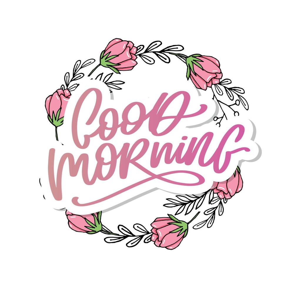 goedemorgen belettering kalligrafie penseel tekst slogan vector