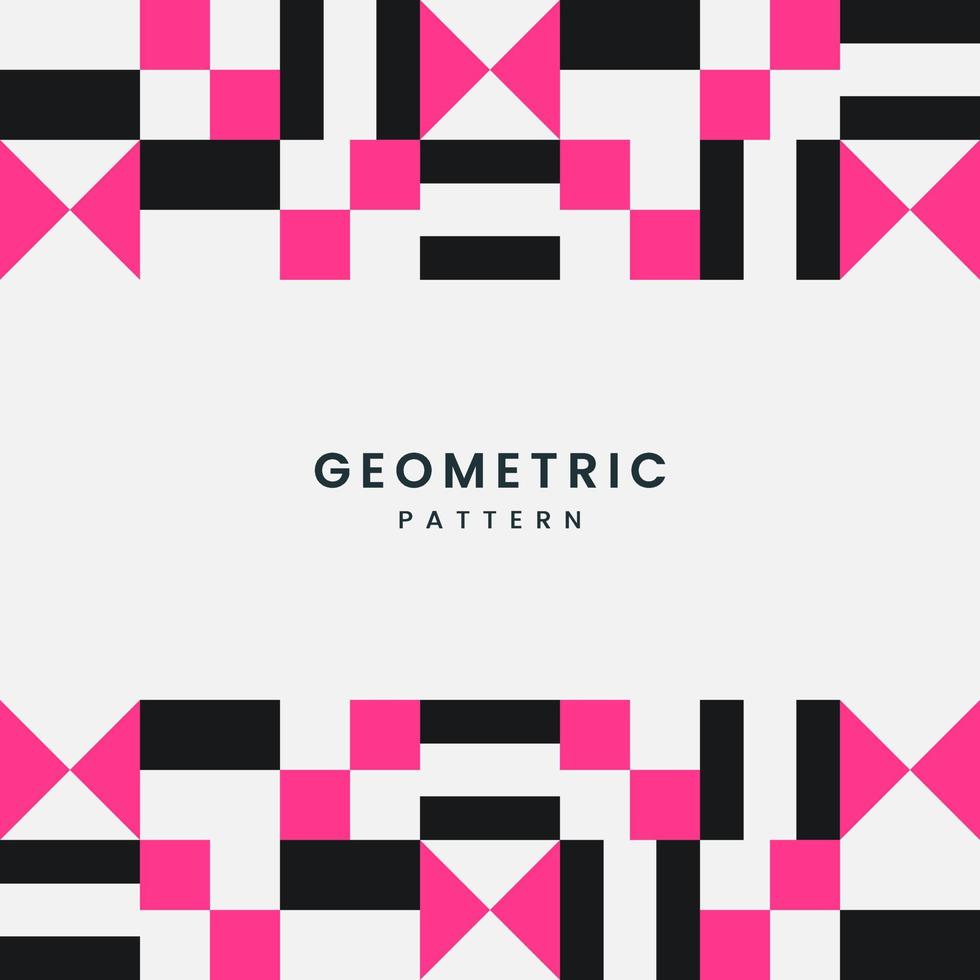 tekst op geometrische vormachtergrond met minimalistische elementensjabloon, roze en zwarte kleur voor boekomslagontwerp vector