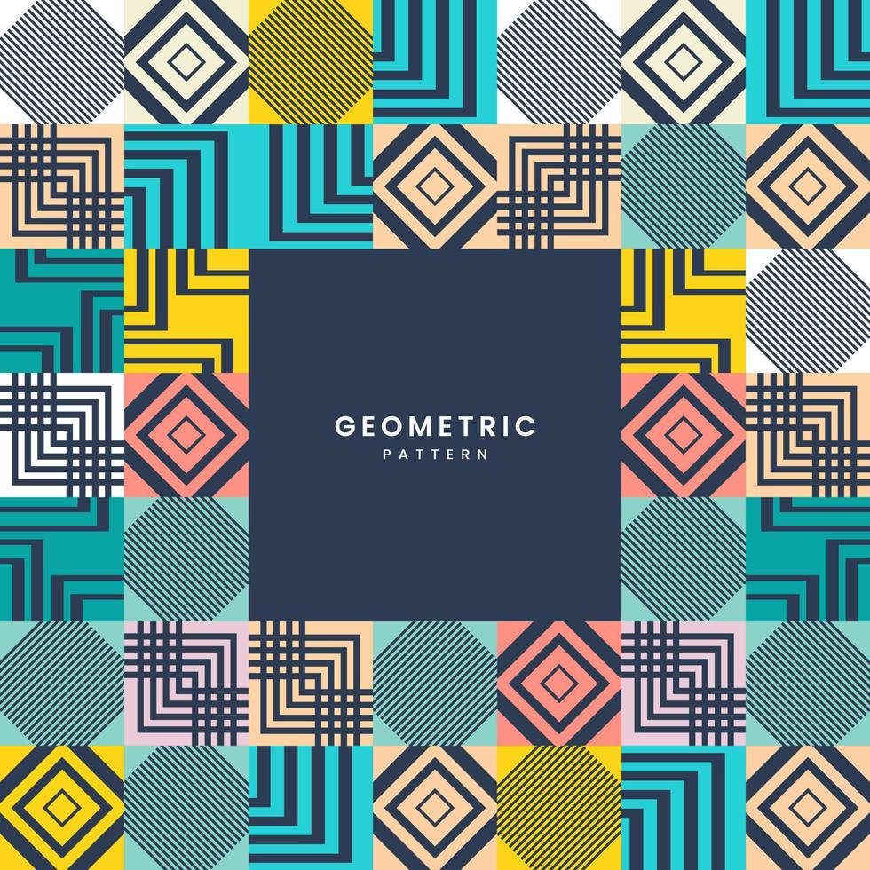 moderne geometrische abstracte achtergrond. de geometrische textuur met coloristische vormen, geel, blauw, crème, roze. handig voor het ontwerp van vouchers, posters, behang, vector, illustratiesjablonen vector