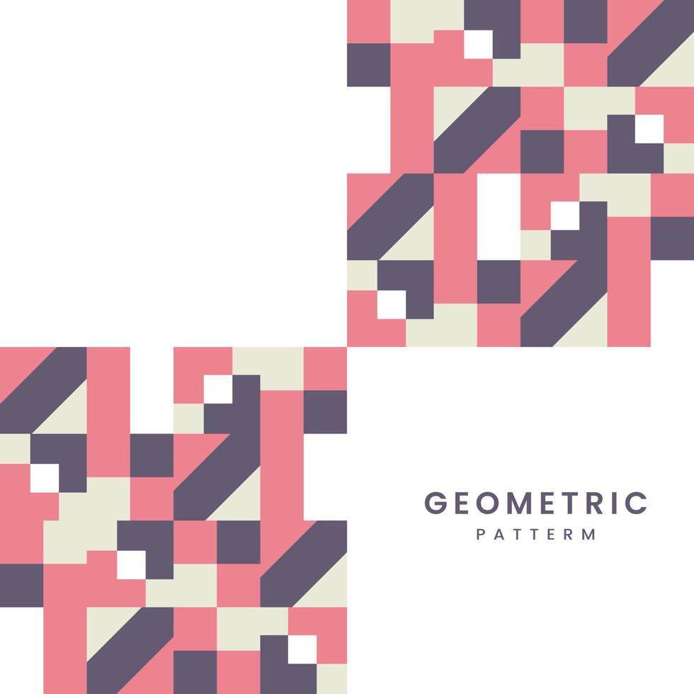 geometrische vormen abstracte achtergrond met teksten ontwerp en gemaakt met kleurrijke rechthoekige vormen en vierkant naadloos patroon. gebruikt in textuurprint, omslag, presentatie, profiel en andere prints vector